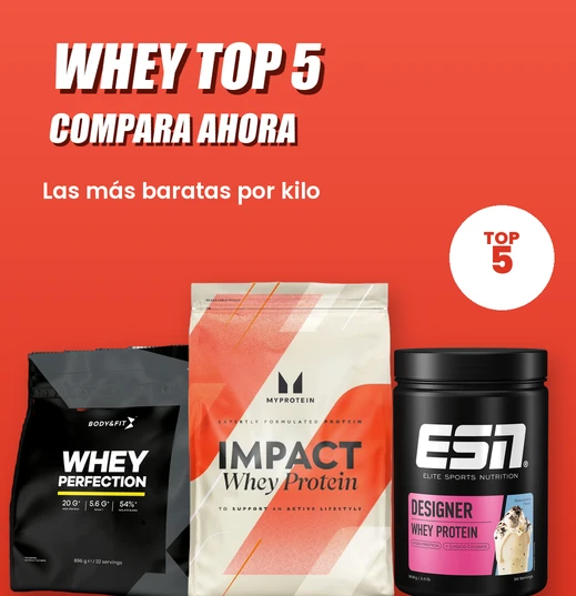 Top 5 de proteínas whey más baratas por precio por kilo